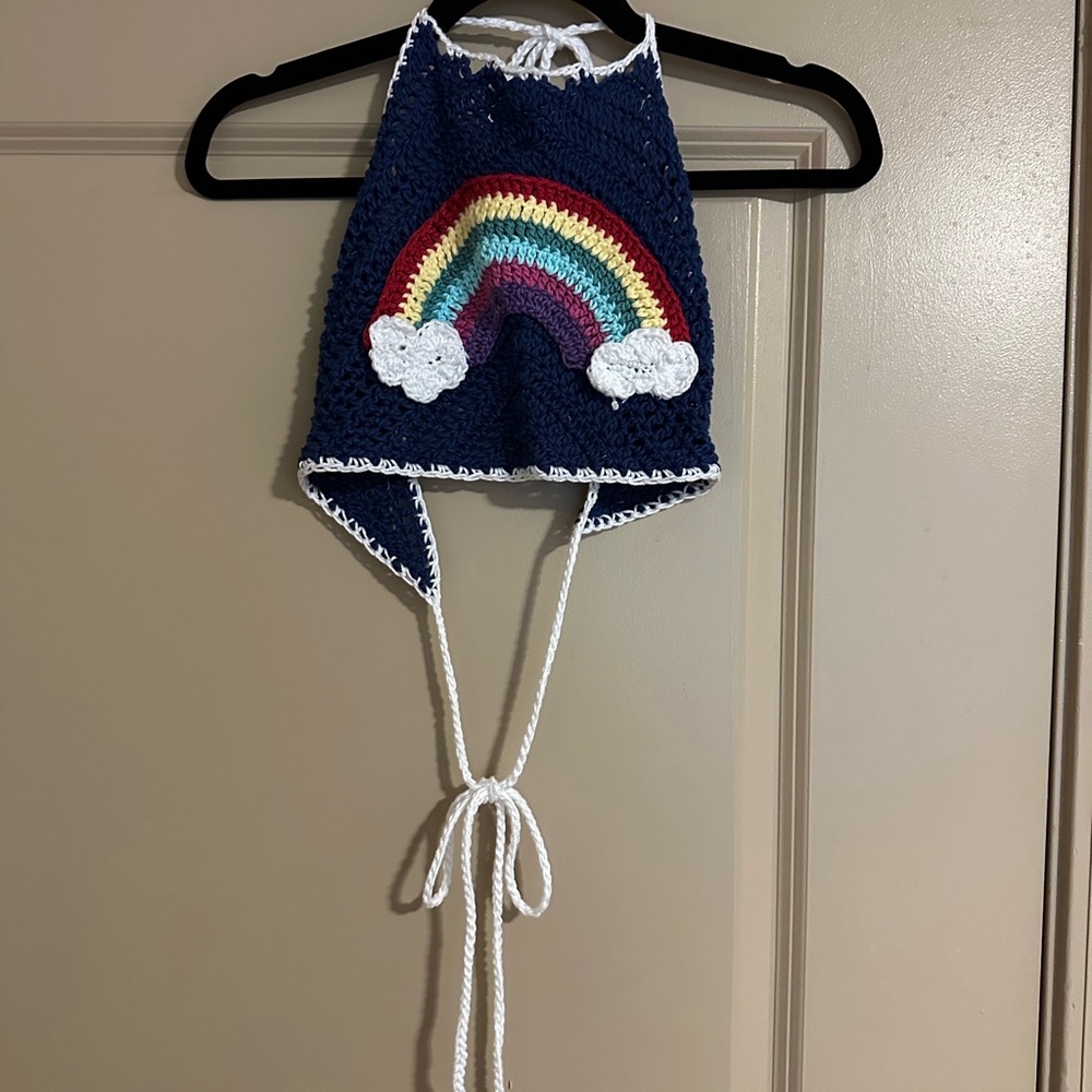Rainbow Knit Halter Top